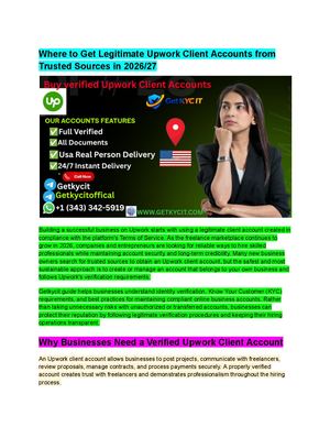 Top 79 Platforms To B'uy Veri'fied Upwork Client Accounts