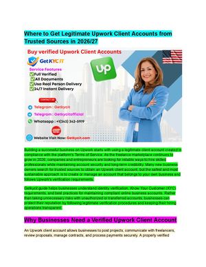 Complete Handbook For Buying Verified Upwork Client Accounts