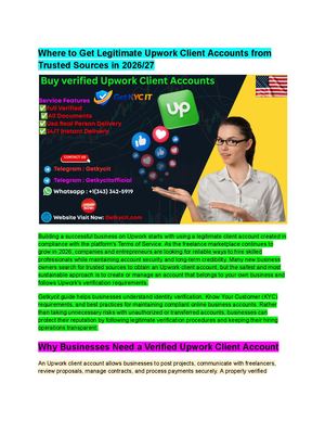 Complete Learning Guide To Verified Upwork Client Accounts