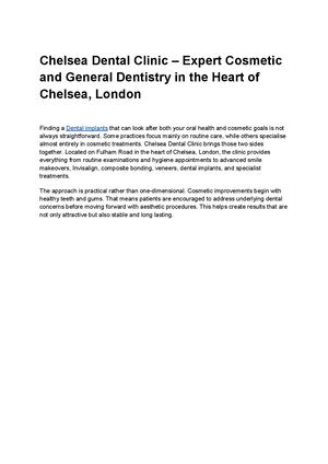 Chelsea Dental Clinic – Expert Cosmetic And General Dentistry In The Heart Of Chelsea, London