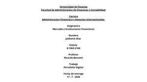 Portafolio De Mercados E Instituciones Financieras
