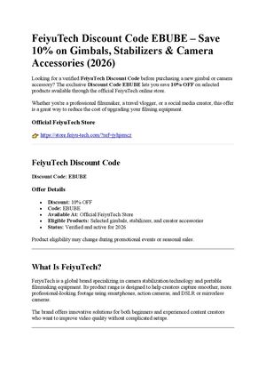 FeiyuTech Discount Code [EBUBE]