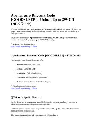 Apolloneuro Discount Code [GOODSLEEP] – Unlock Up to $99 Off (