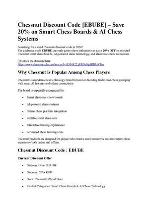 Chessnut Discount Code [EBUBE]