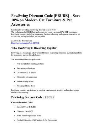 PawSwing Discount Code [EBUBE]