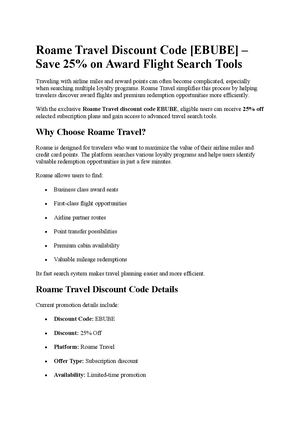Roame Travel Discount Code [EBUBE]