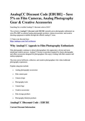 AnalogCC Discount Code [EBUBE]
