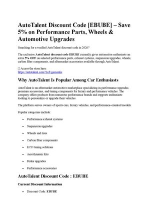 AutoTalent Discount Code [EBUBE]