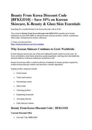 Beauty From Korea Discount Code [BFKGO10]