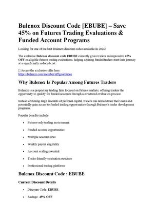Bulenox Discount Code [EBUBE]