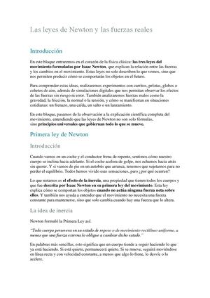 Las Leyes De Newton Y Las Fuerzas Reales