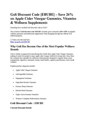 Goli Discount Code [EBUBE] – Save 26% on Apple Cider Vinegar Gummies, Vitamins & Wellness Supplements