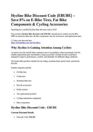 Hycline Bike Discount Code [EBUBE]