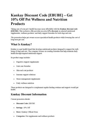 Kunkay Discount Code [EBUBE] – Get 10% Off Pet Wellness and Nutrition Products