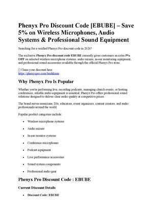 Phenyx Pro Discount Code [EBUBE] – Save 5% on Wireless Microphones, Audio Systems & Professional Sound Equipment