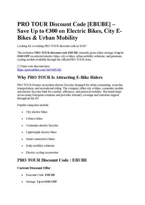 PRO TOUR Discount Code [EBUBE] – Save Up to €300 on Electric Bikes