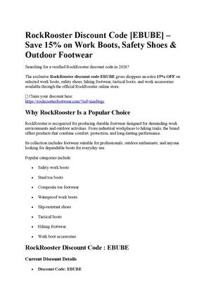 RockRooster Discount Code [EBUBE] – Save 15% on Work Boots, Safety Shoes & Outdoor Footwear