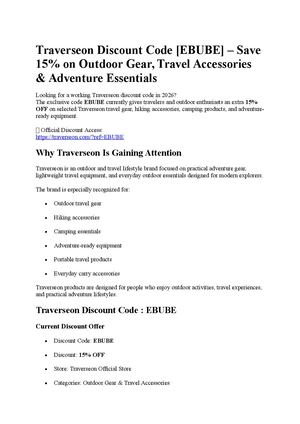Traverseon Discount Code [EBUBE] – Save 15% on Outdoor Gear, Travel Accessories & Adventure Essentials