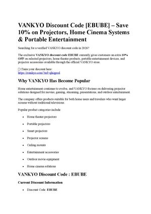 VANKYO Discount Code [EBUBE] – Save 10% on Projectors, Home Cinema Systems