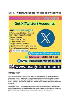 Get X(twitter) Accounts For Sale At Lowest Price