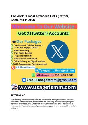 The World;s Most Advancea Get X(twitter) Accounts In 2026