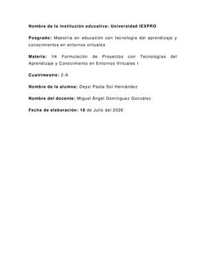 Actividad 2 Primer Avance Del Proyecto Contexto