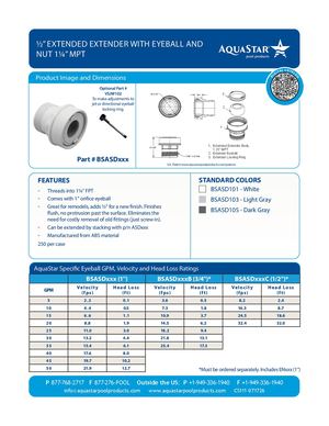 BSASDxxx - 5in Extender With Eyeball And Nut 1.25in MPT