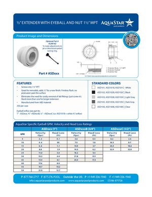 ASDxxx - .5in Extender With Eyeball And Nut 1 5in MPT