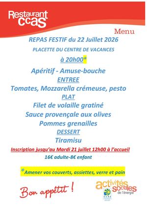 Menu Repas Festif 22726