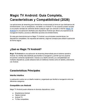 Magic Tv Android Guía Completa, Características Y Compatibilidad (2026)