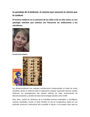 La Paradoja De La Barbarie Artículo