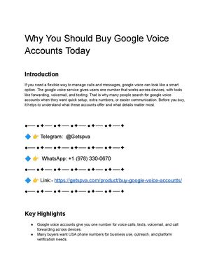 Why You Should Buy Google Voice Accounts Today