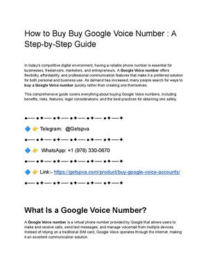 How To Buy Buy Google Voice Number A Step By Step Guide