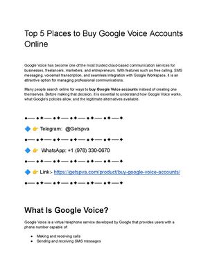 Top 5 Places To Buy Google Voice Accounts Online