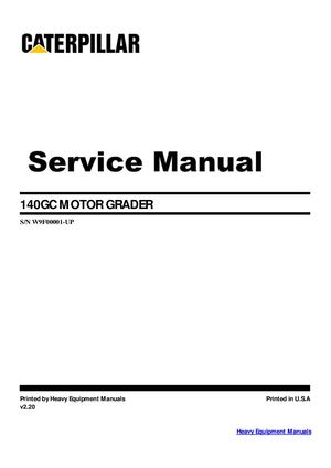 Caterpillar 140GC Motor Grader (W9F) Service Manual PDF