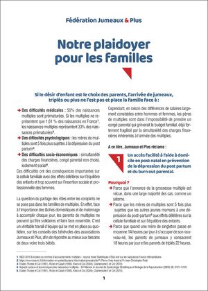 Livret Plaidoyer Familles