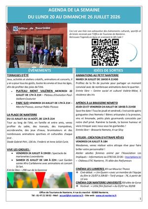 Agenda Du 20 Au 26 Juillet 2026