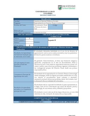 Procedimiento Penal Y Técnicas De Juicio Oral