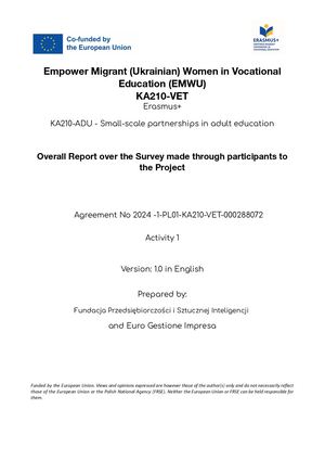 EMWU Overall Report For The Survey In Poland And Italy