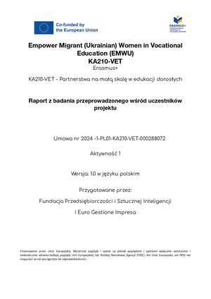EMWU Overall Report For The Survey In Poland And Italy Pl