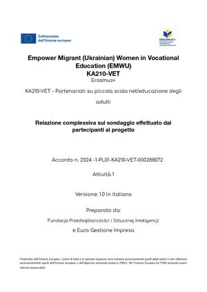 EMWU Overall Report For The Survey In Poland And Italy It