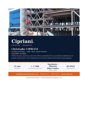 Plaquette Cipriani 2025