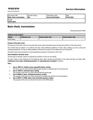 Service Manual - Volvo A35D Articulated Hauler