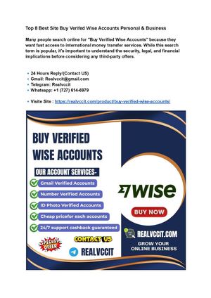 Top 8 Best Site Buy Verifed Wise Accounts Personal & Business