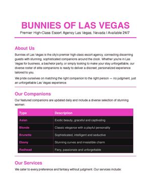 Bunnies of Las Vegas Escort Guide — High Class Companions Las Vegas