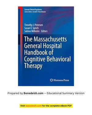 The Massachusetts General Hospital Handbook of Cognitive Behavioral Therapy overview pdf