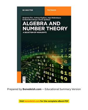 Algebra and Number Theory A Selection of Highlights overview pdf