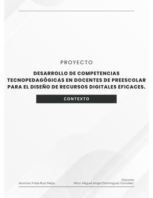 Proyecto de investigación. Contexto