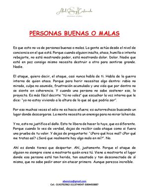 Personas Buenas O Malas