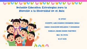 Inclusión Educativa Estrategias Para La Atención A La Diversidad En El Aula
